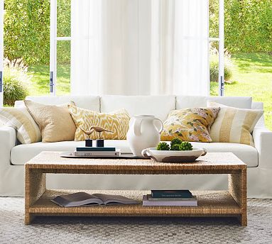 Malibu Rectangular Woven Grand Coffee Table (60