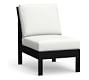 Malibu Outdoor Sectional, Armless/LA/RA & Lounge Chair Cushion, High Performance Canvas; White