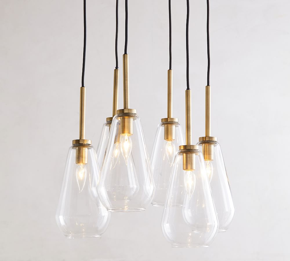 Albany Glass &amp; Metal Multi-Light Pendant (16&quot;)