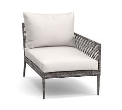 Open Box: Cammeray All-Weather Wicker Sectional, Right-Arm Chair with Cushion, Gray