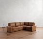Big Sur Square Arm Leather Reversible Power Reclining Sectional (121&quot;-133&quot;)