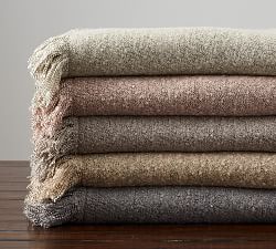 Heathered Boucle Fringe Throw