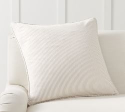 Addison Reversible Striped Embroidered Pillow Cover