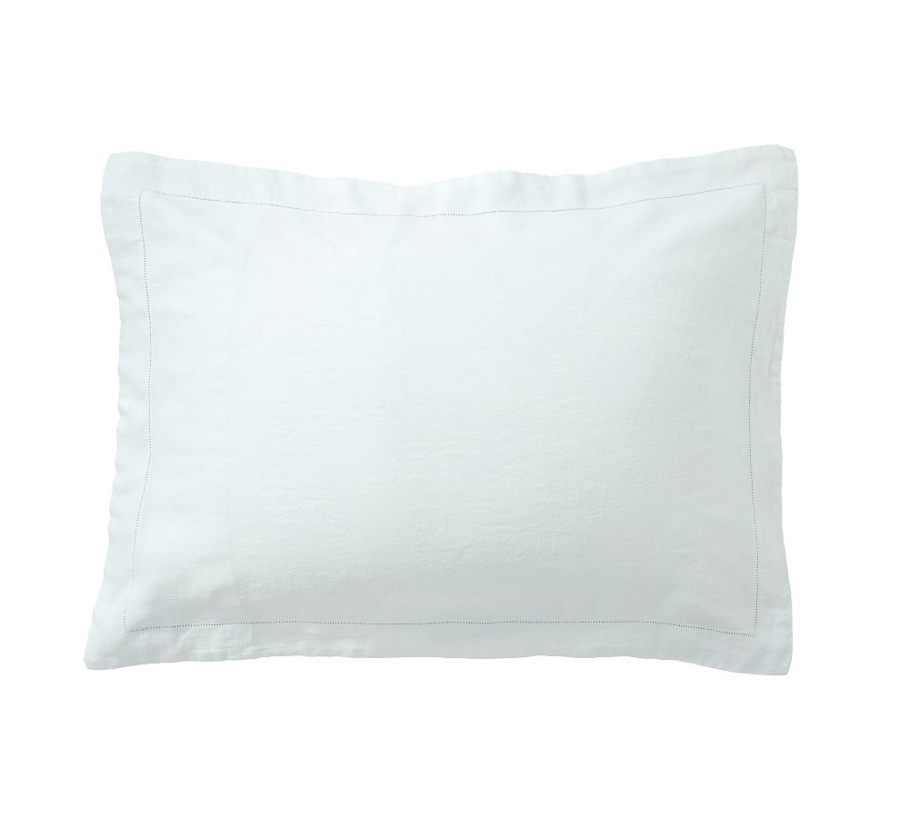 Open Box: Belgian Flax Linen Sham, Standard Set of 3 - Blue Frost