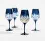 Antique Cut Wine Stem Glasses - Set of 4