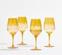 Antique Cut Wine Stem Glasses - Set of 4