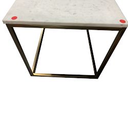 Open Box: Delaney Marble Rectangular Coffee Table, 40.5&quot; L - Antique Brass