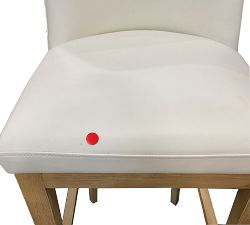 Open Box: Layton Leather Bar Height Stool, Seadrift Leg, Signature Chalk