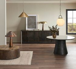 Darlyn Marble Round Outdoor Dining Table (42 - 55&quot;)
