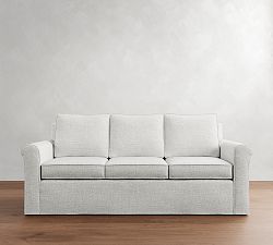 Cameron Roll Arm Slipcovered Sleeper Sofa with Memory Foam Mattress (88&quot;)