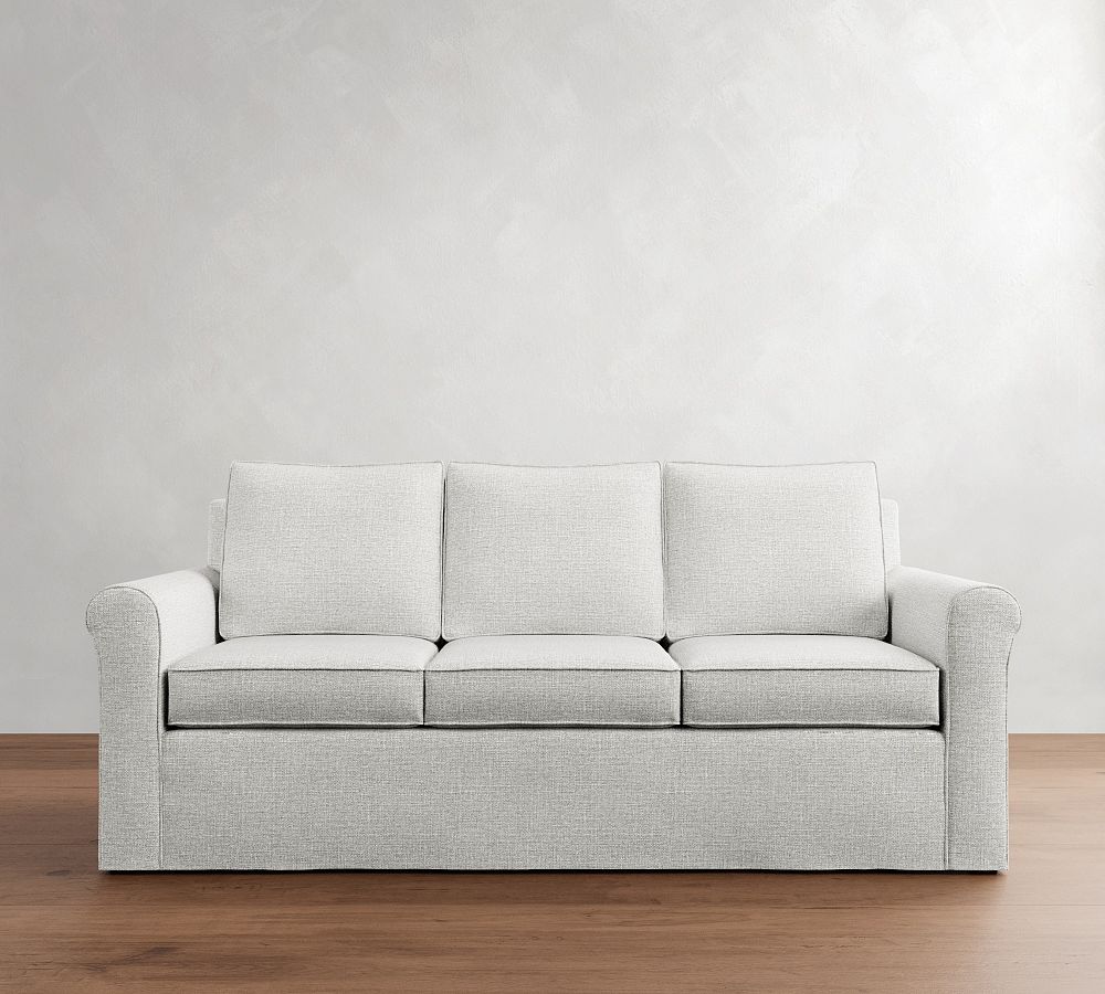 Cameron Roll Arm Slipcovered Sleeper Sofa with Memory Foam Mattress (88&quot;)