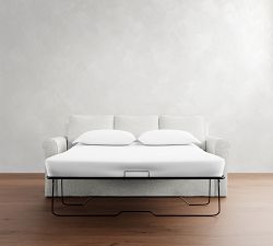 Cameron Roll Arm Slipcovered Sleeper Sofa with Memory Foam Mattress (88&quot;)