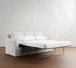 Cameron Roll Arm Slipcovered Sleeper Sofa with Memory Foam Mattress (88&quot;)