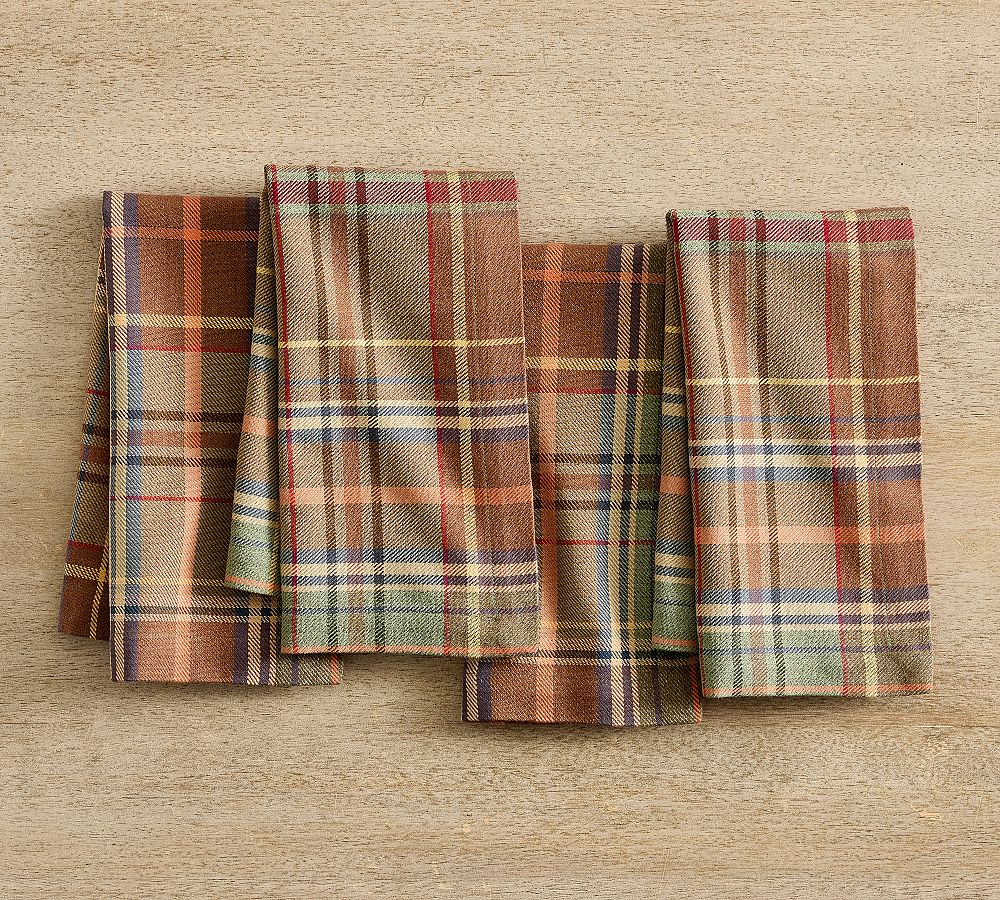 Woodrow Plaid Cotton Napkins - Set of 4