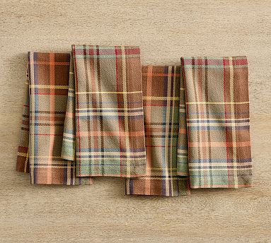 Woodrow Plaid Cotton Napkins - Set of 4 Pottery Barn