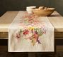 Fall Botanical Embroidered Cotton Table Runner