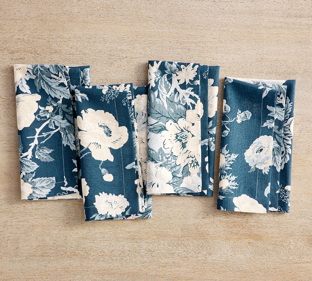 Garden Floral Cotton/Linen Napkins - Set of 4