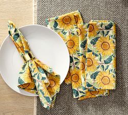 Sunflower Organic Cotton Napkins - Set of 4