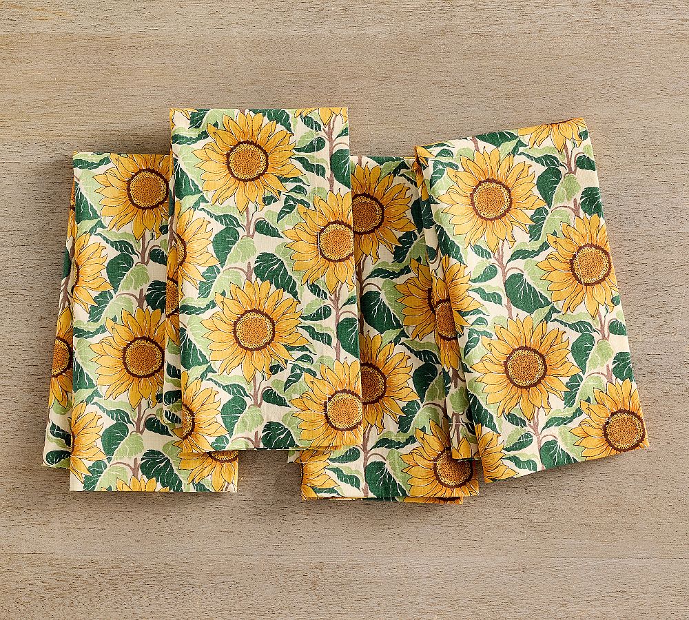 Sunflower Organic Cotton Napkins - Set of 4