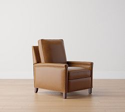 Open Box: Tyler Square Arm Leather Manual &amp; Power Recliner