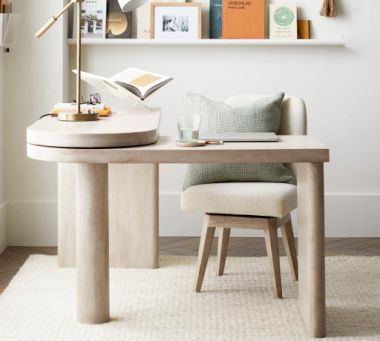 Pottery Barn ホワイト 木製 デスク 引き出し付き ポッタリーバーン Pottery Barn(ポッタリーバーン) 食器（皿）(ライフスタイル