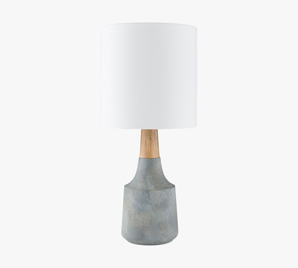 Cowan Petite Ceramic &amp; Wood Table Lamp (18&quot;)