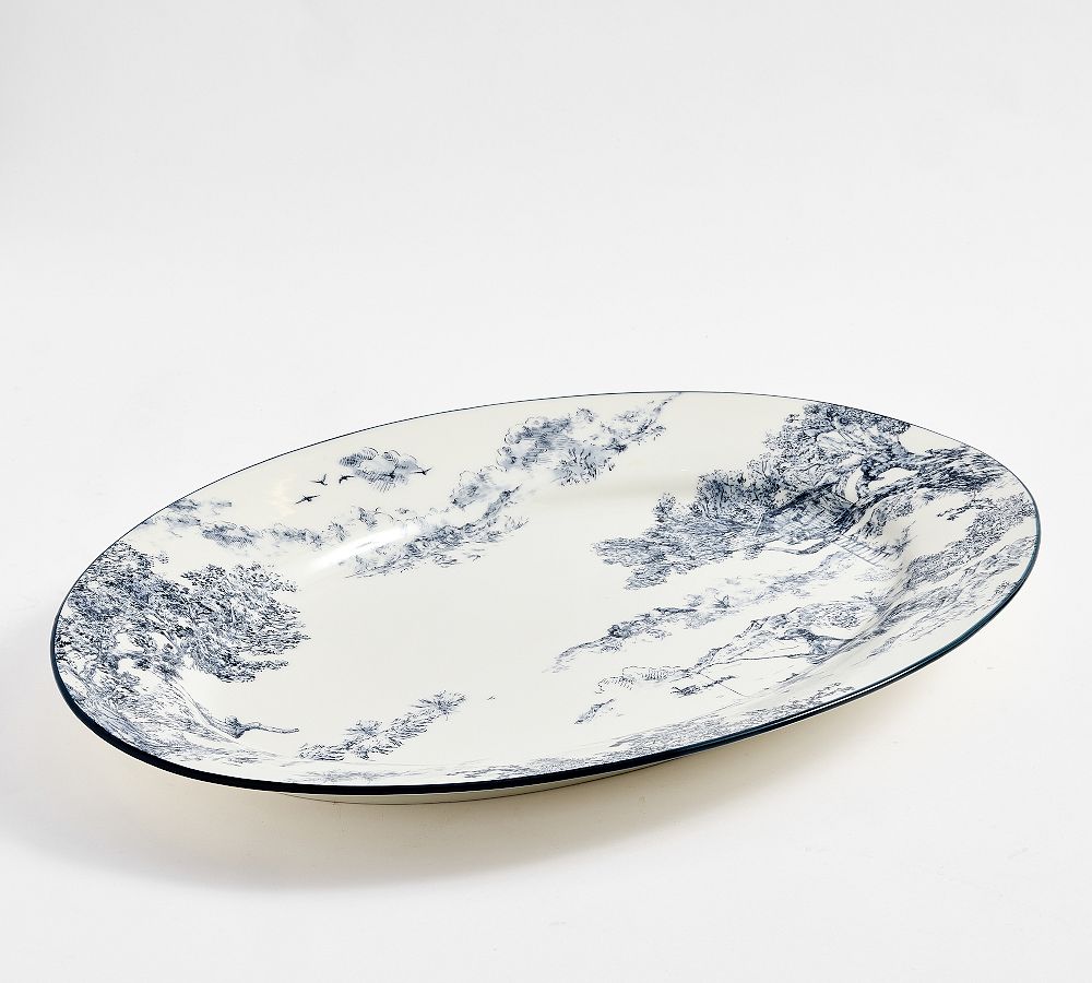 Brandon Maxwell Groveland Toile Oval Serving Platter
