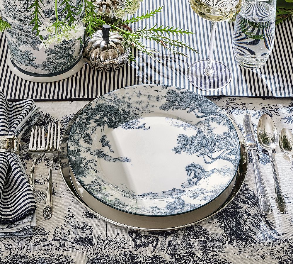 Brandon Maxwell Groveland Toile Dinner Plates - Set of 4