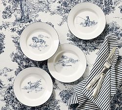 Brandon Maxwell Groveland Toile Appetizer Plates - Mixed Set of 4