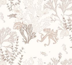 Redondo Coastal Print Wallpaper Sample - 8&quot;W x 12&quot;L