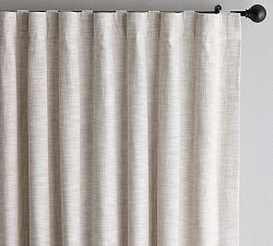 Open Box: Custom Seaton Textured Cotton Curtain, 102&quot;W x 91&quot;L - Oatmeal