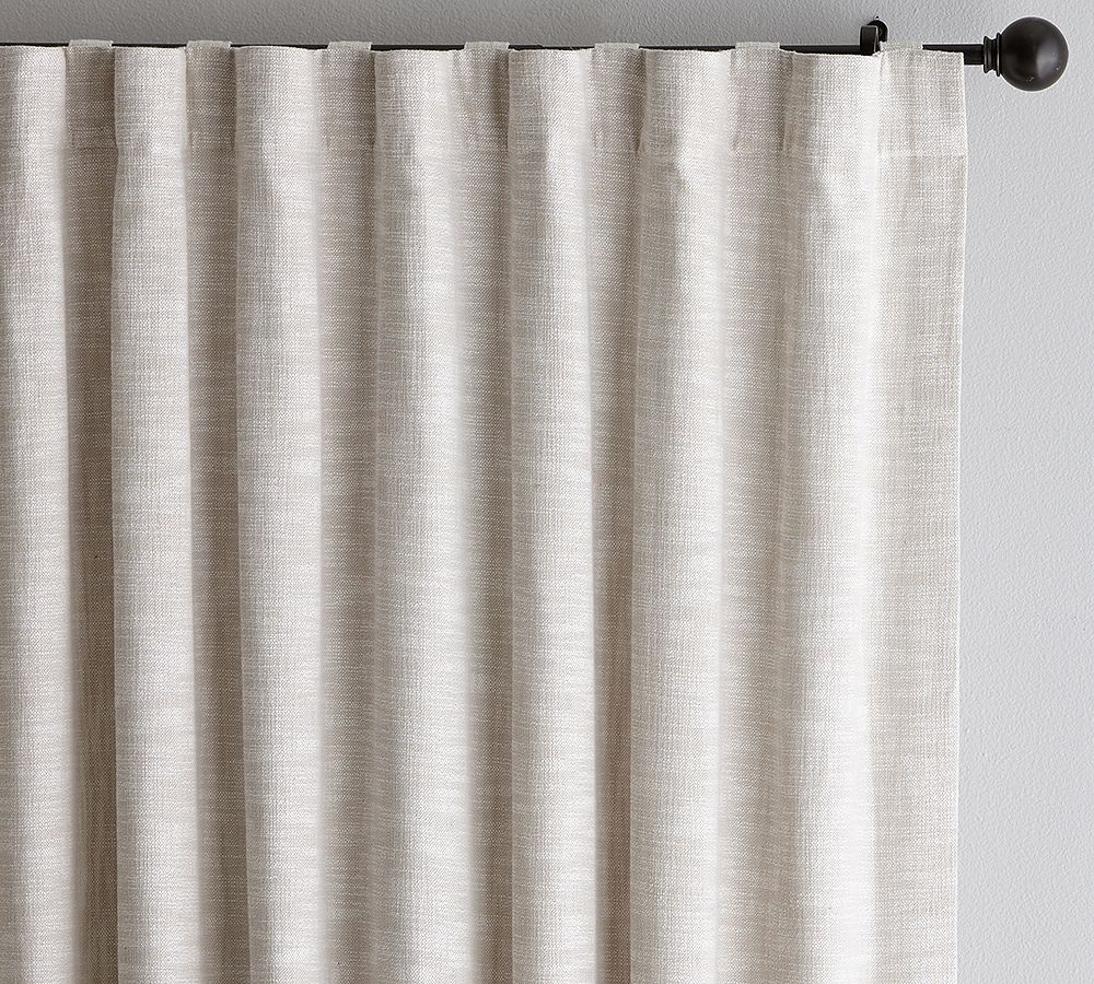 Open Box: Custom Seaton Textured Cotton Curtain, 102&quot;W x 91&quot;L - Oatmeal