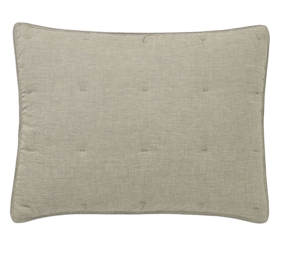 Open Box: Belgian Flax Linen Comforter Sham, Standard Set of 2 - Bamboo