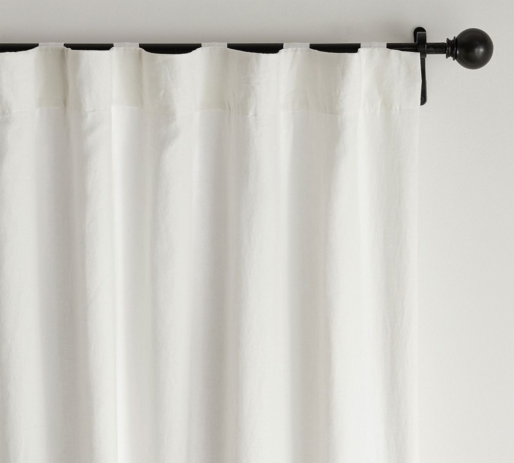 Open Box: Belgian Flax Linen Blackout Curtain, 50&quot; x 96&quot; - Classic Ivory