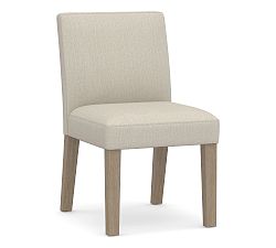 Open Box: Classic Upholstered Dining Side Chair, Sunbrella&#0174; Performance Boss Herringbone Pebble, Seadrift