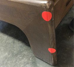 Open Box: Callum Leather Ottoman, 50&quot; W Large - Heirloom Sienna