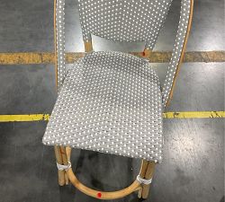 Open Box: Sofie Outdoor Rattan Counter Stool, 26.5&quot; - Gray