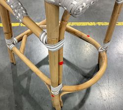 Open Box: Sofie Outdoor Rattan Counter Stool, 26.5&quot; - Gray