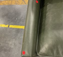 Open Box: Tyler Square Arm Leather Manual Recliner, Tall 41&quot;, With Nailheads - Vinatge Hunter