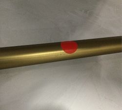 Open Box: Standard Curtain Rod &amp; Wall Bracket, 96&quot; - 120&quot;, 1.25&quot; Diam. - Brass