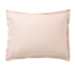 Open Box: Belgian Flax Linen Double Flange Sham, Standard, Set of 2 - Soft Rose