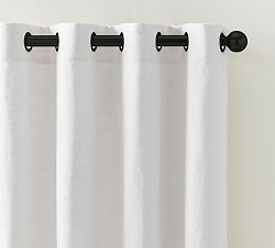 Open Box: Emery Linen Grommet Blackout Curtain, 50&quot;W x 108&quot;L - White