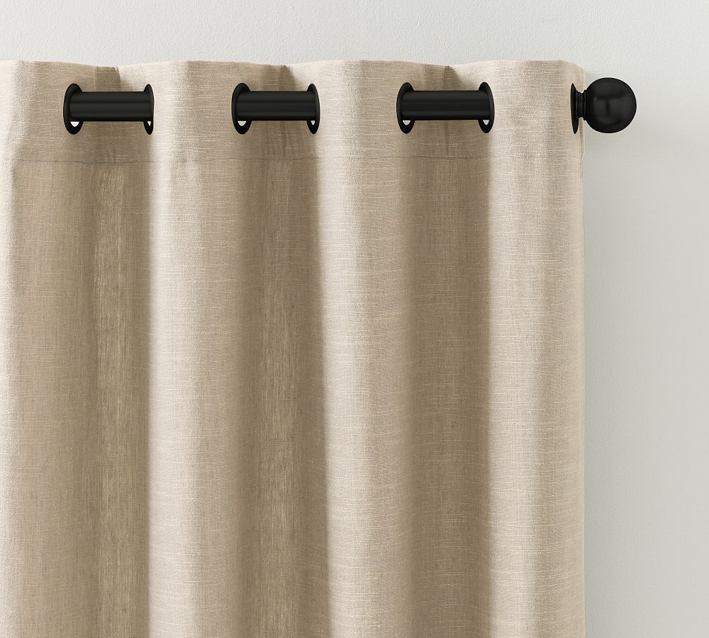 Open Box: Emery Linen Grommet Blackout Curtain, 50&quot;W x 96&quot;L - Oatmeal