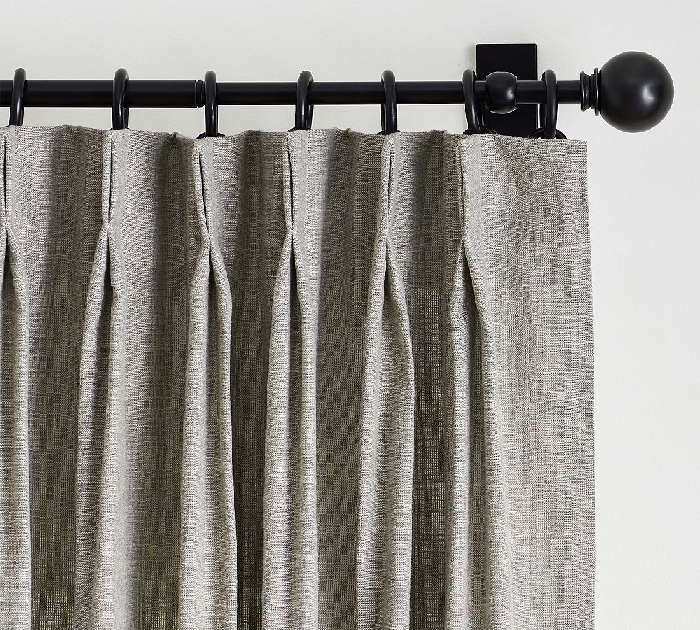 Open Box: Emery Linen Pinch Pleat Curtain, 50&quot;W x 108&quot;L - Flagstone