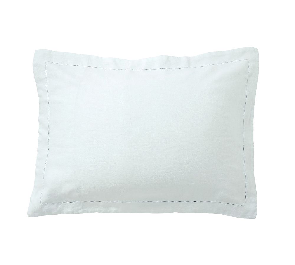 Open Box: Belgian Flax Linen Sham, Standard Set of 3 - Blue Frost