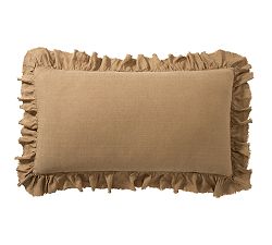 Open Box: Belgian Flax Linen Fringe Ruffle Sham, King - Set of 2 - Bronze