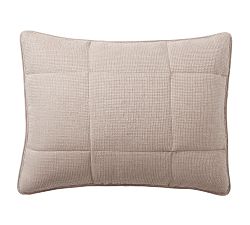 Open Box: European Flax Linen Waffle Comforter Sham, Standard Set of 2 - Smoky Quartz