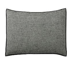 Open Box: European Flax Linen Waffle Quilted Sham, Standard Set of 2 - Ebony
