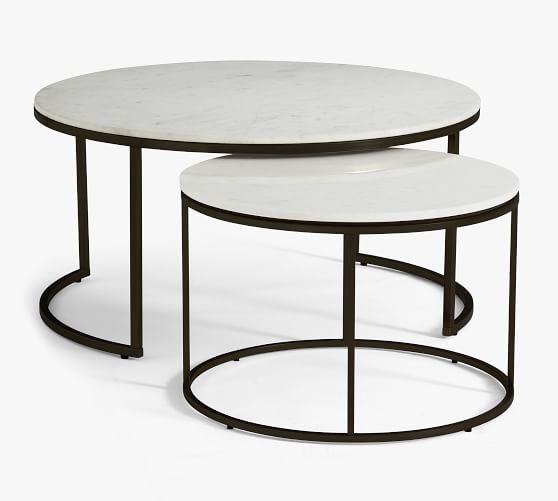 Delaney Round Marble Nesting Coffee Table