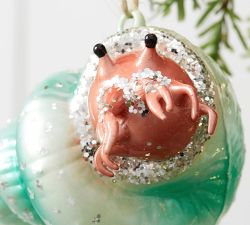 Glitter Crab in Shell Ornament